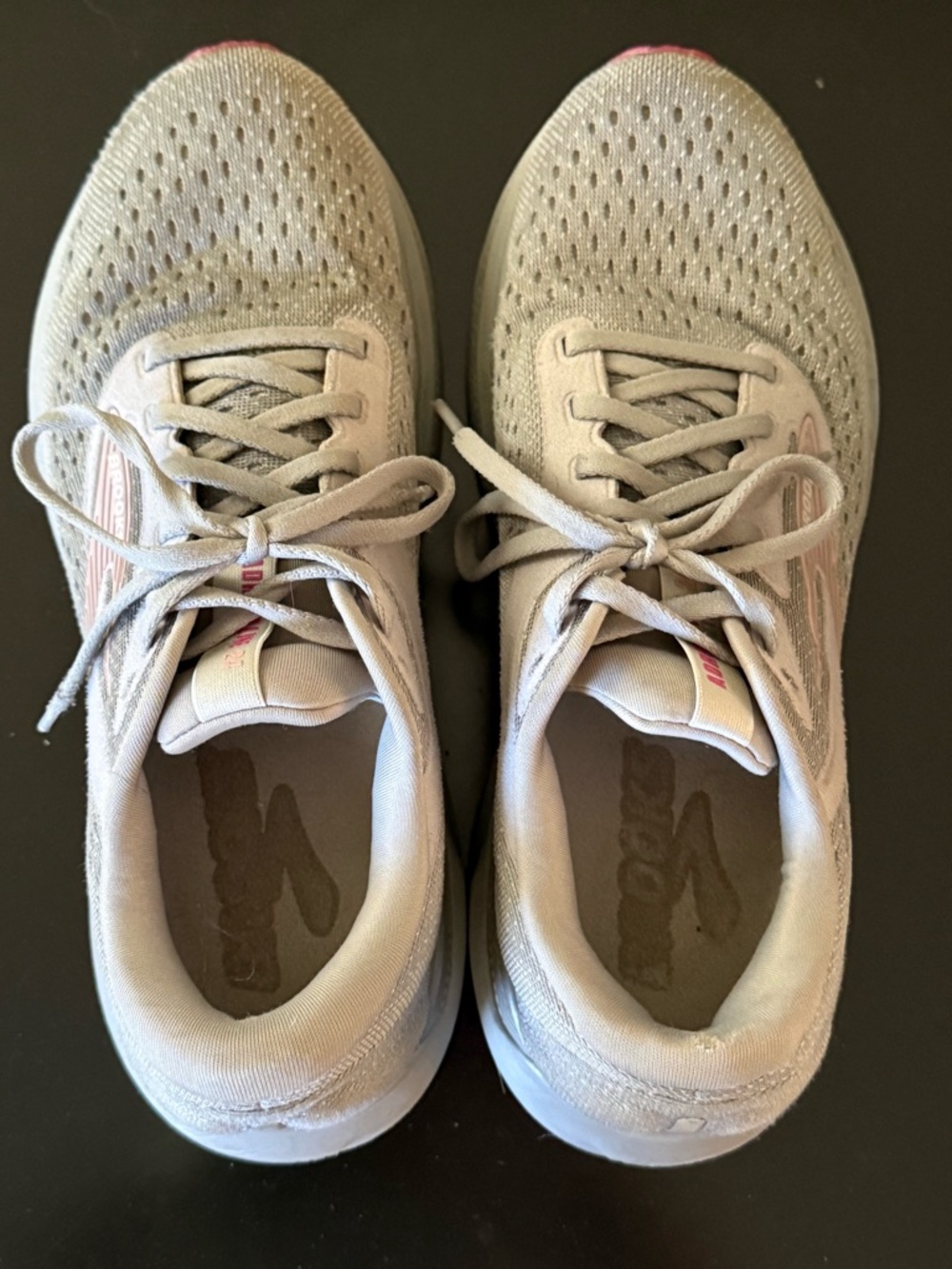 Brooks Women's Light Gray and Pink Athletic Shoes